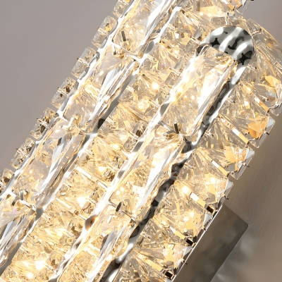 Elegant Modern LED Crystal Vanity Light with Clear Shades for Dining Room & Living Room