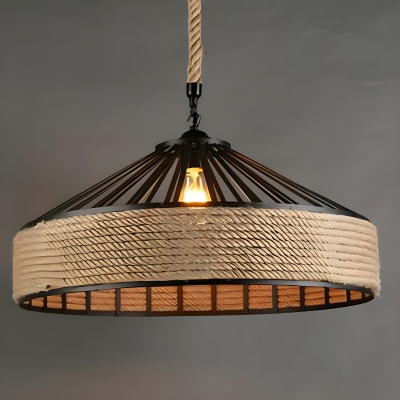 Industrial Black Iron Pendant Light with Adjustable Hanging Length for American Market