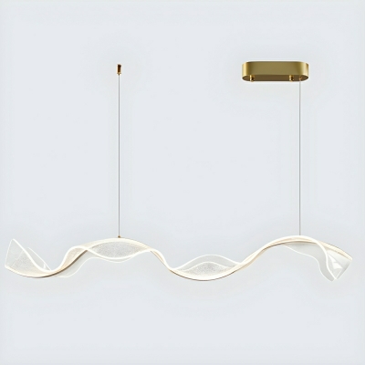 Modern 1-Light Gold Island Light with Adjustable Ambient Acrylic Shade