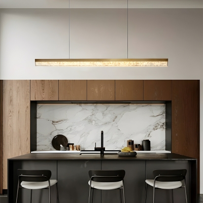 Modern Rectangular Island Light with Remote Control Stepless Dimming