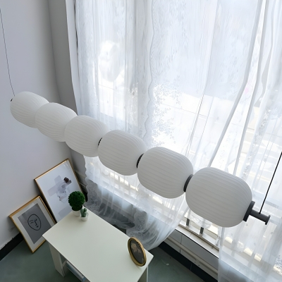 Modern White Metal Island Pendant with Adjustable Hanging Length