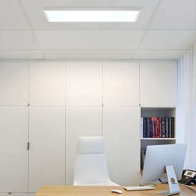 Rectangle LED Flush Mount Ceiling Light with White Acrylic Shade
