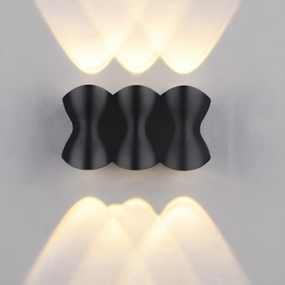 Contemporary Metal LED Wall Lamp with Up & Down Acrylic Shade in Warm Light