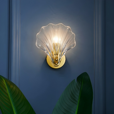 Contemporary Modern 1-Light Hardwired Wall Sconce with Glass Shade