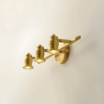 Elegant Antique Brass Vanity Light Fixture with Bi-pin Lights & Downward Shade