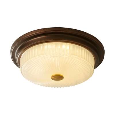 Elegant Brown Glass Flush Mount Ceiling Light with Clear Glass Shade