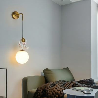 Elegant Hardwire Wall Lamp with Modern Design in Gold, Featuring One Light and Clear Glass Shade