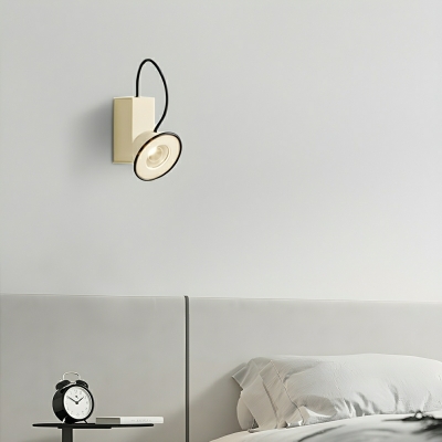 Hardwired Warm Light Modern Wall Sconce with Ambient Lit Iron Shade