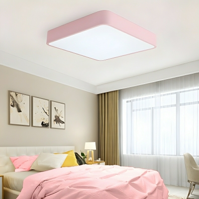 LED Square Flush Mount Modern Close To Ceiling Light with White Acrylic Shade for Residential Use