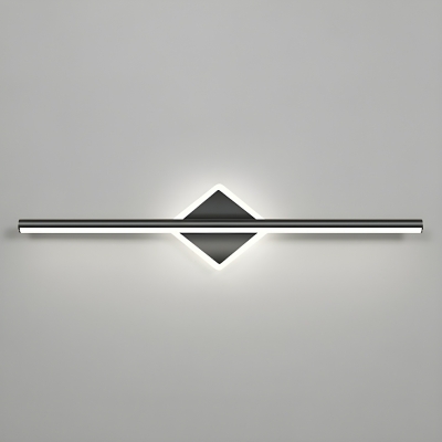 Matte Black Modern LED Vanity Light with Aluminum Shade, 2-Light