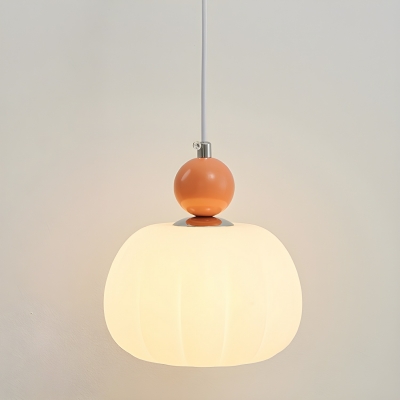 Modern Cast Iron Pendant Light with Beige Plastic Shade and Adjustable Hanging Cord