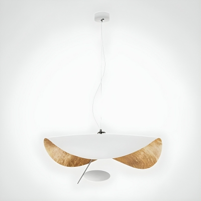 Modern LED Chandelier with Warm Light and White Shade, Perfect Addition to your Residential Space