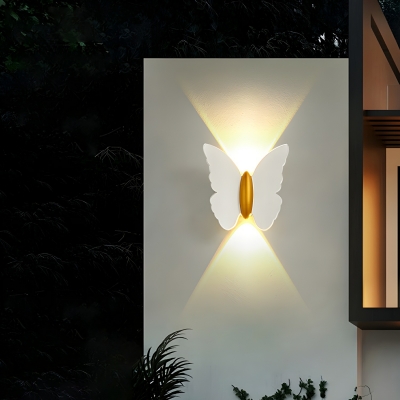 Modern LED Wall Sconce with Warm Light - Hardwired Outdoor 2-Light Aluminum Lamp