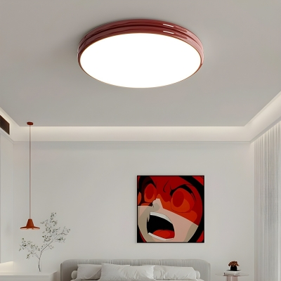 Modern Metal Flush Mount LED Ceiling Light with Iron Shade