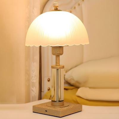 Modern Metal Table Lamp with Glass Shade  Perfect for Residential Use