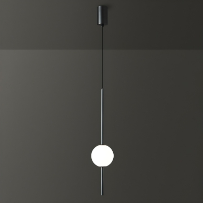 Modern Round Pendant Light with Clear Glass Shade & Adjusttable Hanging Length