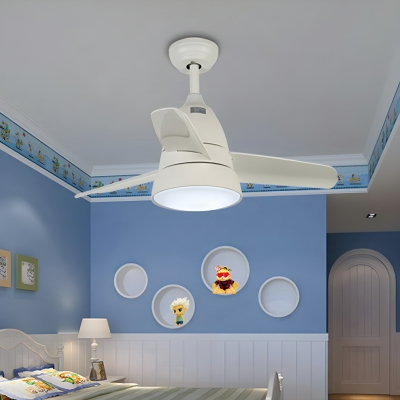 1 Light Ceiling Fan with Remote Control - Modern Style, Metal Material, 3 Speed