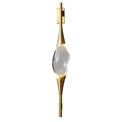 Beautiful Warm Light Gold Wall Sconce with Clear Crystal Shade for Modern Homes