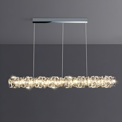 Crystal Clear Ambient Pendant Light with Adjustable Hanging Length