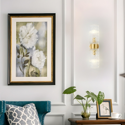 Golden Glow Crystal Vanity Light - Modern 2-Light Fixture for Elegant Ambiance