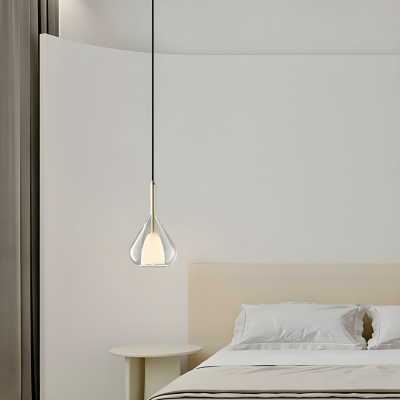 Modern Clear Glass Cone Pendant Light with Adjustable Hanging Length for Elegant Illumination