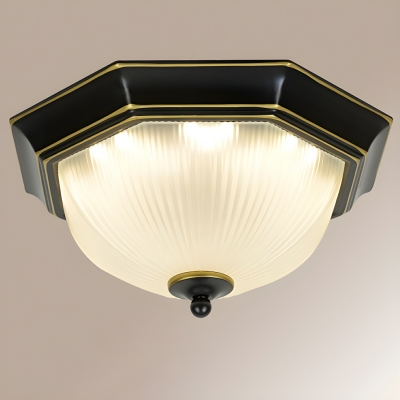 Modern Metal Flush Mount Ceiling Light with Frosted Glass Shade