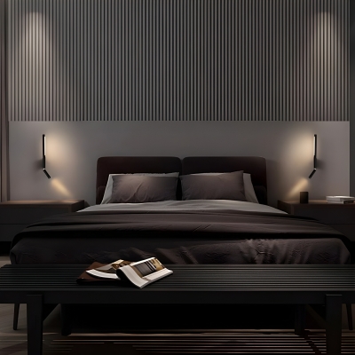 Modern Metal LED Wall Lamp with 2 Lights, Hardwired & Rocker Switch, Up & Down Shade Direction