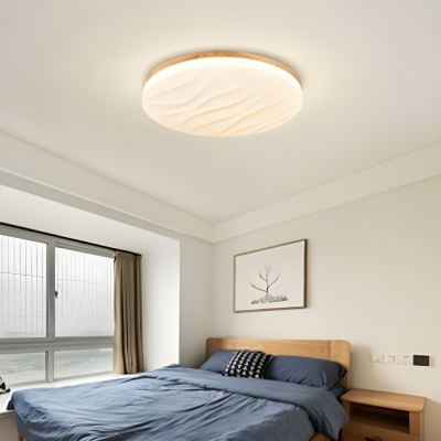 One-light Wood Flush Mount with Ambient Acrylic Shade - Ideal Upgrade for Modern Home Decor