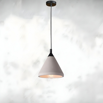 Sleek Gray Concrete Pendant Light - Modern Hanging Design for Non-Residential Spaces