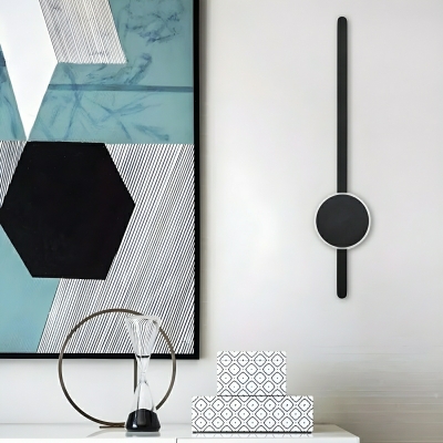 Stylish Modern Hardwired Indoor Metal Wall Lamp with Black Acrylic Shade