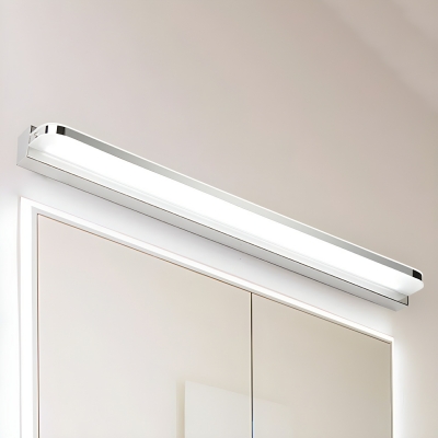 1-Light Linear Metal Vanity Light with USB and White Shade for Dining Room, Living Room, Bathroom