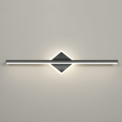 Matte Black Modern LED Vanity Light with Aluminum Shade, 2-Light