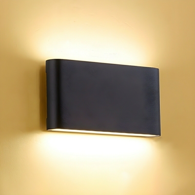 Modern Geometric Metal LED Wall Sconce with White Glass Shade