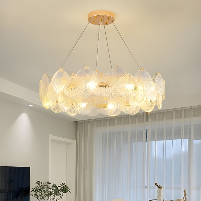 Modern Glass Chandelier with LED Lights for Ambiance and Easy Cleaning