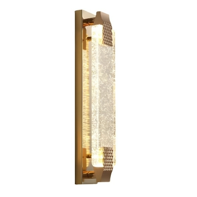 Modern Gold LED Wall Sconce with Clear Shade and Hardwired Power Source