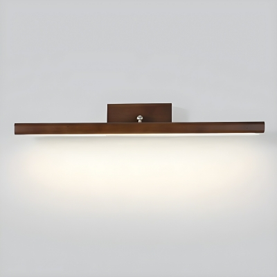 Modern Single Light Wood Vanity - Straight Design with White Acrylic Shade & LED Locale