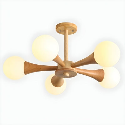 Modern Wood Chandelier and LED/Incandescent/Fluorescent Bulbs - Rustic Style Ahead