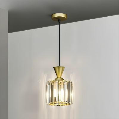 Stylish Crystal Pendant Light with Clear Shade and Adjustable Hanging Length