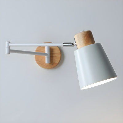 Stylish Modern Wall Light with 1 Metal Shade and Hardwired Power Source for Contemporary Interiors