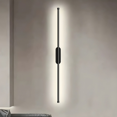 Elegant Black Metal LED Wall Lamp with Modern Style and White Light