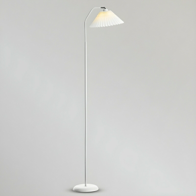 Elegant White Fabric Shade Floor Lamp - Modern Lighting without Light Temperature