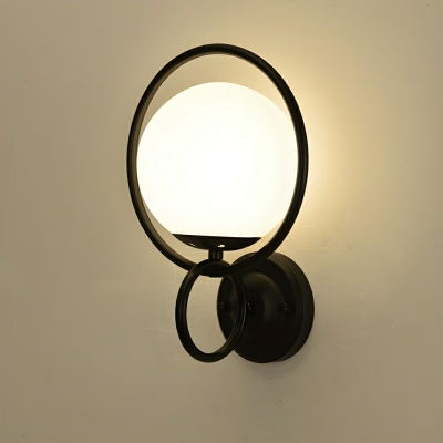 Modern Hardwired Metal Wall Sconce with Glass Shade (1-Light LED/Incandescent/Fluorescent)