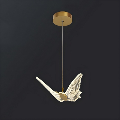 Modern Metal Pendant with Acrylic Shade in LED Bulbs and Adjustable Cord Mounting