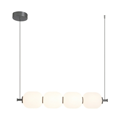 Modern White Metal Island Pendant with Adjustable Hanging Length