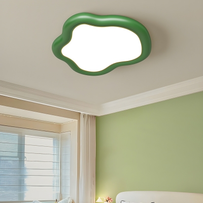 Resin Flush Mount Modern LED Light with Acrylic Shade and Down Lighting for Residential Use