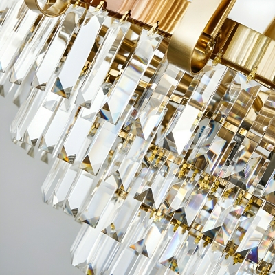 Elegant Semi-Flush Mount Crystal Pendant Light in Modern Style