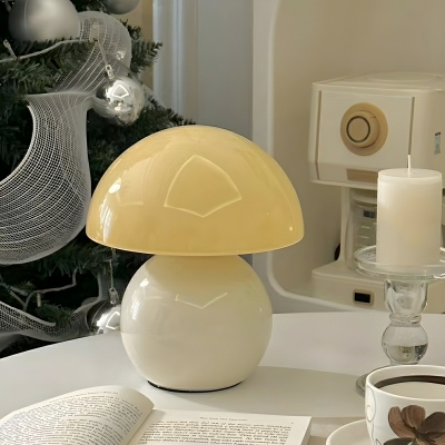 Elegant White Glass Bedside Table Lamp for Modern Home Decor