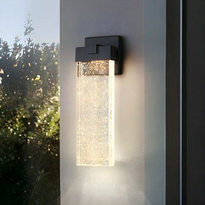 Modern Black Hardwired 1-Light LED Wall Sconce with Clear Crystal Shade