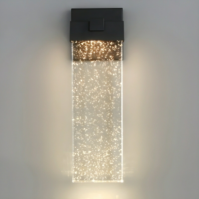 Modern Black Hardwired 1-Light Wall Sconce with Clear Crystal Shade