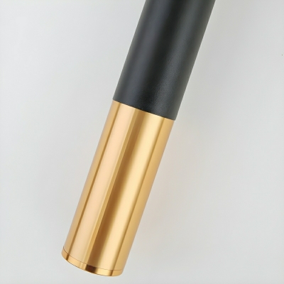 Modern Black Metal Pendant with Gold Crystal Shade, LED Bulbs and Adjustable Hanging Length